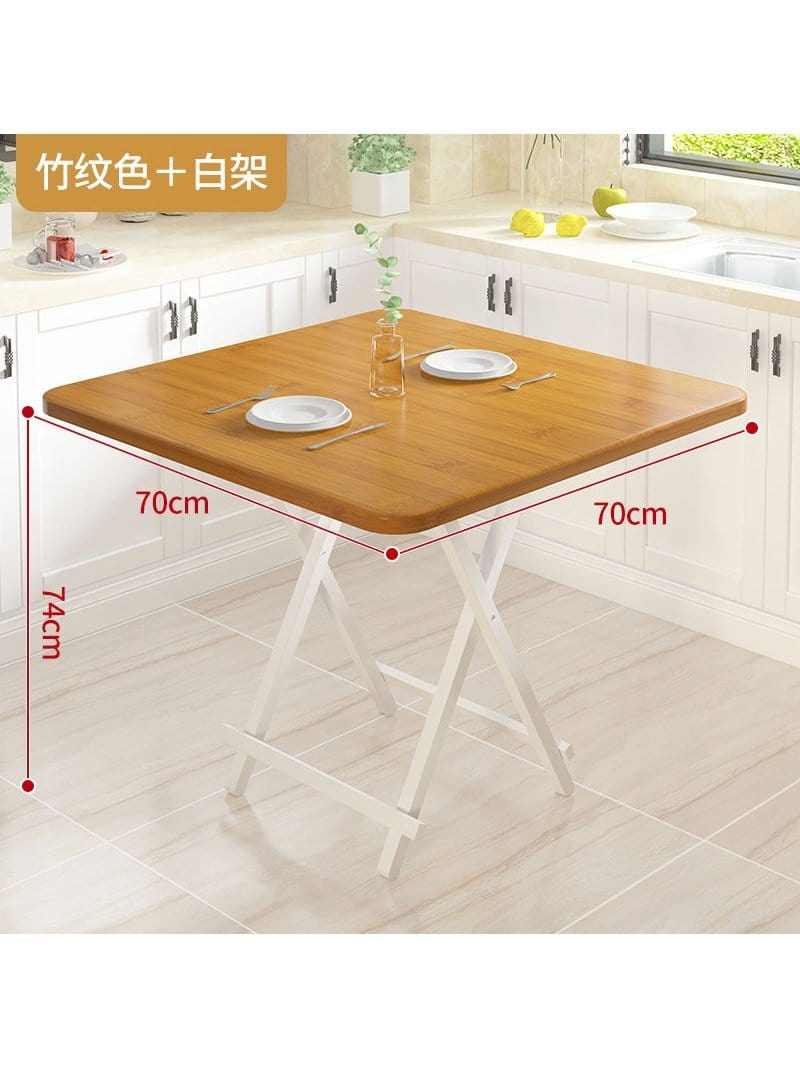 Table pliante bois cuisine carrée 60 cm dans un coin repas - photo 5