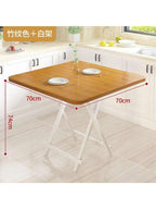 Table pliante bois cuisine carrée 60 cm dans un coin repas - photo 5