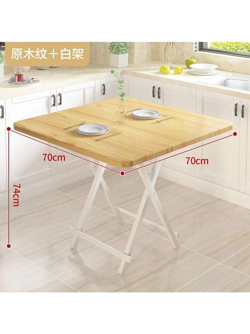 Table pliante bois cuisine carrée 60 cm dans un coin repas - photo 4
