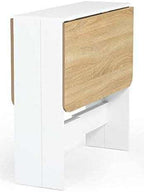 Table pliante bois intérieur en mélaminé 103 cm dépliée dans une cuisine - photo 2