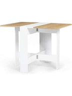 Table pliante bois intérieur en mélaminé 103 cm dépliée dans une cuisine