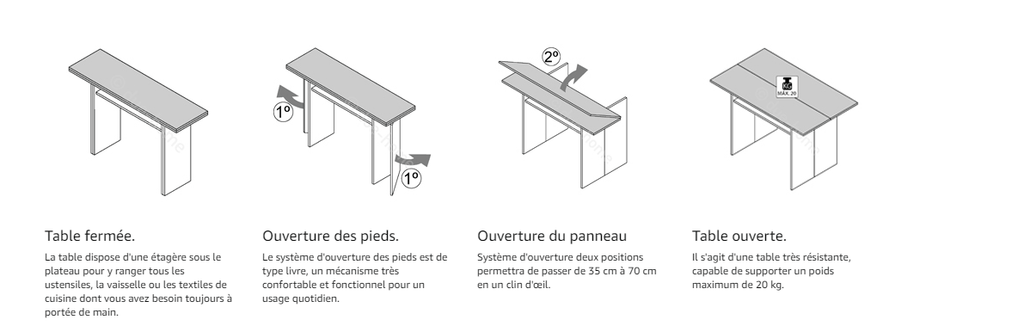 Table pliante console en bois de 120 x 35 cm dans une entrée - photo 4
