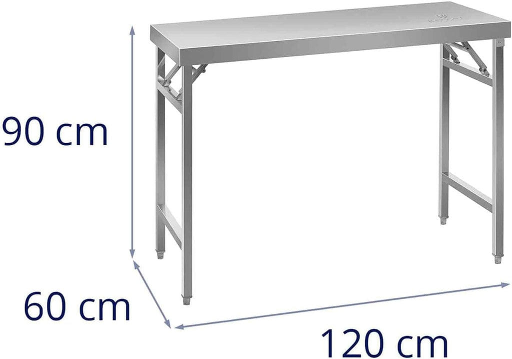 Table pliante en acier inoxydable de 120 x 60 cm dans une cuisine professionnelle - photo 6