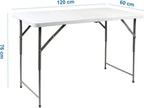 Table pliante réglable en hauteur de 120 x 60 cm - photo 3