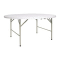 Table pliante traiteur ronde de 150 cm dressée pour un banquet