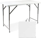 Table pliante transportable de 120 x 60 cm repliée pour le transport