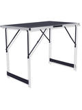 Table présentoir pliante de 300 cm installée sur un stand de salon