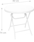 Table ronde blanche pliante de 80 cm de diamètre à hauteur de repas - photo 3