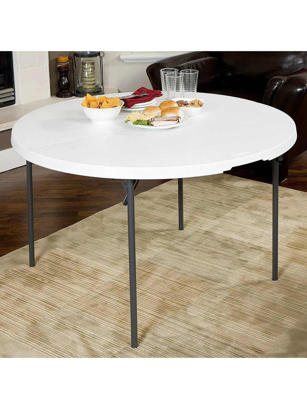 Table ronde pliante de 122 cm de diamètre dressée pour une réception - photo 2